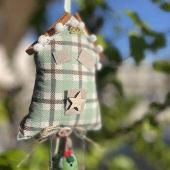 Γουρί σπιτακι - γκρί πράσινο καρο