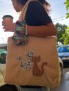 Χειροποίητη, υφασμάτινη τσάντα με γατούλες